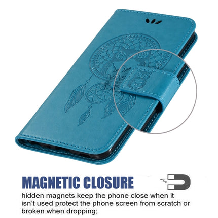 Wind Chime Owl Embossing Pattern Horizontal Flip Leather Case with Holder & Card Slots & Wallet For iPhone 13(Blue)-garmade.com