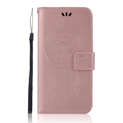 Wind Chime Owl Embossing Pattern Horizontal Flip Leather Case with Holder & Card Slots & Wallet For iPhone 13(Rose Gold)-garmade.com