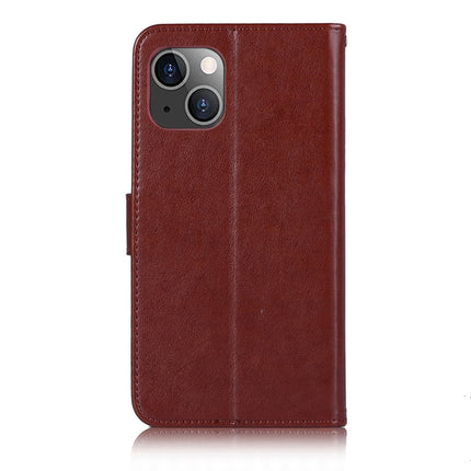 Wind Chime Owl Embossing Pattern Horizontal Flip Leather Case with Holder & Card Slots & Wallet For iPhone 13(Brown)-garmade.com