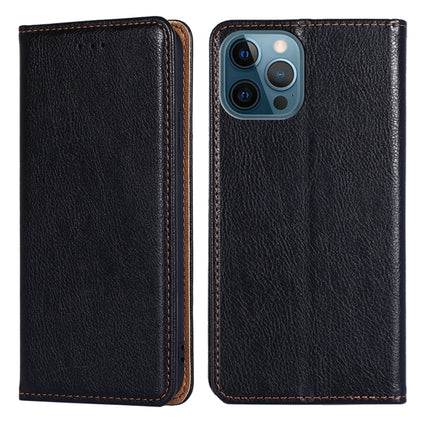 PU + TPU Gloss Oil Solid Color Magnetic Horizontal Flip Leather Case with Holder & Card Slot & Wallet For iPhone 13 Pro Max(Black)-garmade.com
