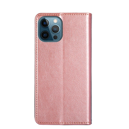 PU + TPU Gloss Oil Solid Color Magnetic Horizontal Flip Leather Case with Holder & Card Slot & Wallet For iPhone 13 Pro Max(Rose Gold)-garmade.com