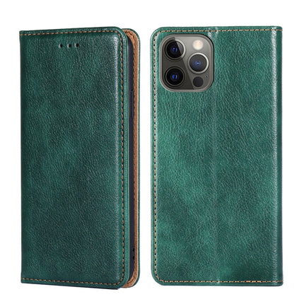 PU + TPU Gloss Oil Solid Color Magnetic Horizontal Flip Leather Case with Holder & Card Slot & Wallet For iPhone 13 Pro(Green)-garmade.com
