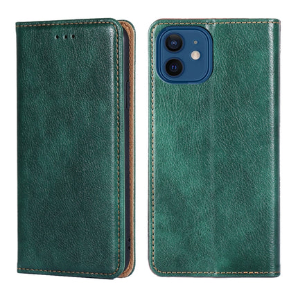 PU + TPU Gloss Oil Solid Color Magnetic Horizontal Flip Leather Case with Holder & Card Slot & Wallet For iPhone 13(Green)-garmade.com