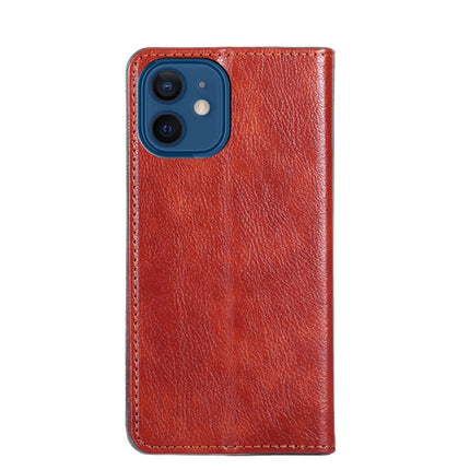 PU + TPU Gloss Oil Solid Color Magnetic Horizontal Flip Leather Case with Holder & Card Slot & Wallet For iPhone 13 mini(Brown)-garmade.com
