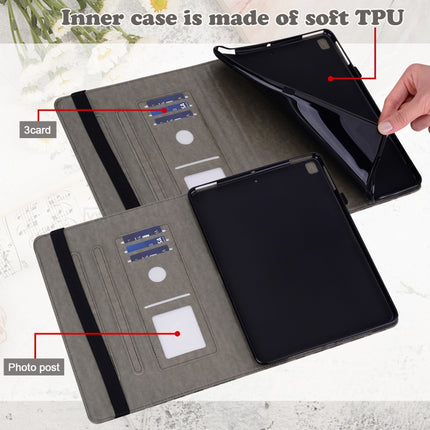 For Samsung Galaxy Tab A 10.1 2019 Tree & Deer Pattern Pressed Printing Horizontal Flip PU Leather Case with Holder & Card Slots(Grey)-garmade.com
