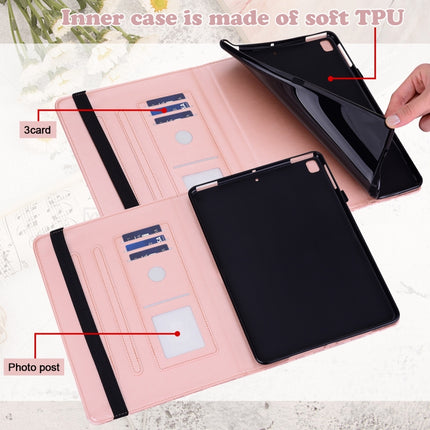 For Samsung Galaxy Tab S2 9.7 Tree & Deer Pattern Pressed Printing Horizontal Flip PU Leather Case with Holder & Card Slots(Pink)-garmade.com