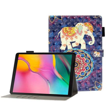 For Galaxy Tab A 8.0 (2019) T290 3D Embossing Pattern Horizontal Flip Leather Case with Holder & Card Slots & Wallet(Elephant)-garmade.com