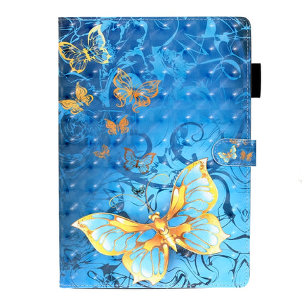 For Galaxy Tab A 8.0 (2019) T290 3D Embossing Pattern Horizontal Flip Leather Case with Holder & Card Slots & Wallet(Blue Butterfly)-garmade.com