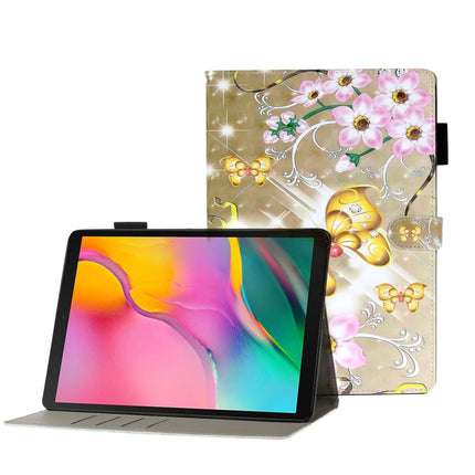 For Galaxy Tab A 8.0 (2019) T290 3D Embossing Pattern Horizontal Flip Leather Case with Holder & Card Slots & Wallet(Gold Butterfly)-garmade.com