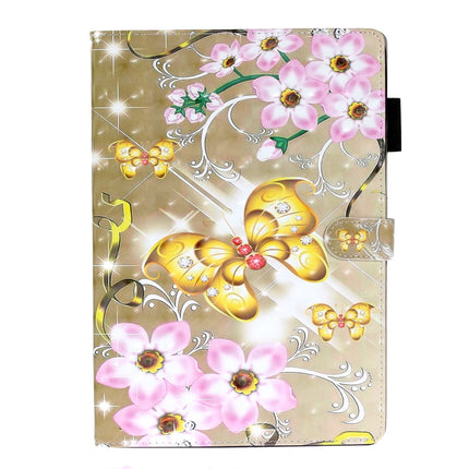 For Galaxy Tab A 8.0 (2019) T290 3D Embossing Pattern Horizontal Flip Leather Case with Holder & Card Slots & Wallet(Gold Butterfly)-garmade.com