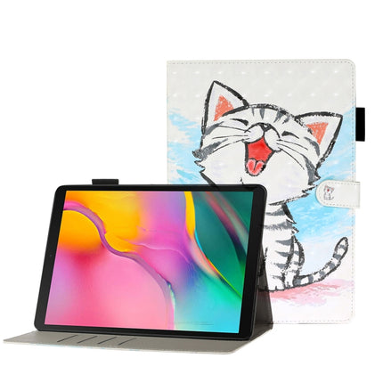 For Galaxy Tab A 8.0 (2019) T290 3D Embossing Pattern Horizontal Flip Leather Case with Holder & Card Slots & Wallet(Cat)-garmade.com