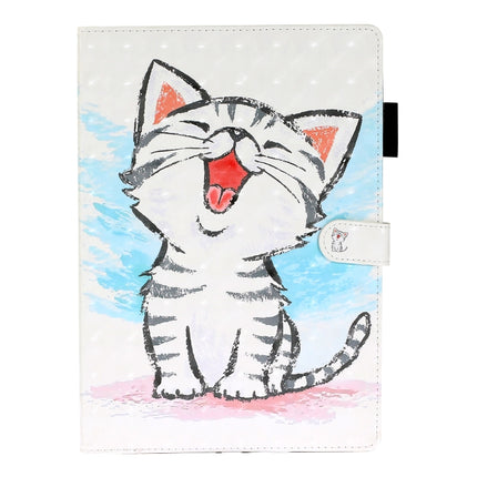 For Galaxy Tab A 8.0 (2019) T290 3D Embossing Pattern Horizontal Flip Leather Case with Holder & Card Slots & Wallet(Cat)-garmade.com