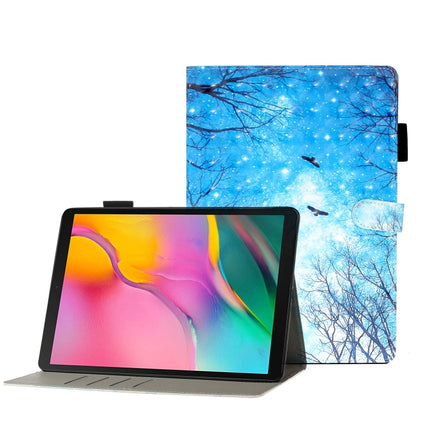 For Galaxy Tab A 8.0 (2019) T290 3D Embossing Pattern Horizontal Flip Leather Case with Holder & Card Slots & Wallet(Blue Forest)-garmade.com