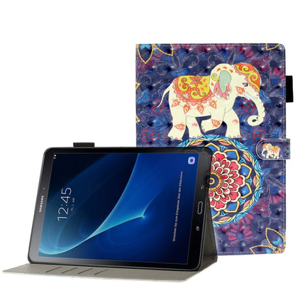 For Galaxy Tab A 10.1 T580 3D Embossing Pattern Horizontal Flip Leather Case with Holder & Card Slots & Wallet(Elephant)-garmade.com