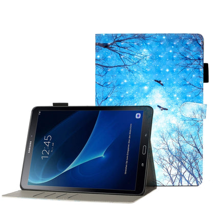 For Galaxy Tab A 10.1 T580 3D Embossing Pattern Horizontal Flip Leather Case with Holder & Card Slots & Wallet(Blue Forest)-garmade.com