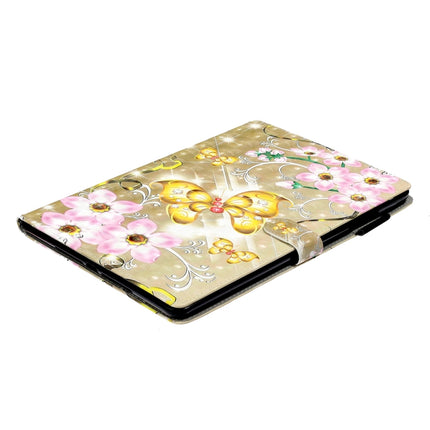 For iPad 10.2 3D Embossing Pattern Horizontal Flip Leather Case with Holder & Card Slots & Wallet(Gold Butterfly)-garmade.com