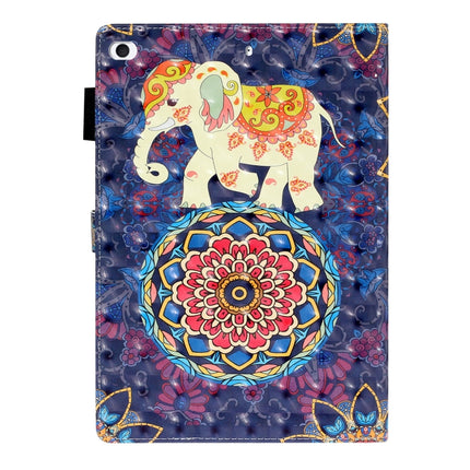 For iPad Mini 5 / 4 / 3 / 2 / 1 3D Embossing Pattern Horizontal Flip Leather Case with Holder & Card Slots & Wallet(Elephant)-garmade.com