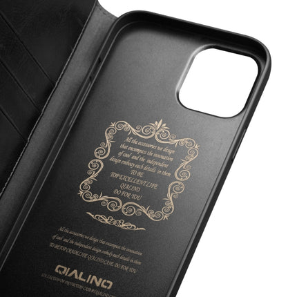 QIALINO Horizontal Flip Leather Case with Holder & Card Slots & Wallet For iPhone 13(Black)-garmade.com