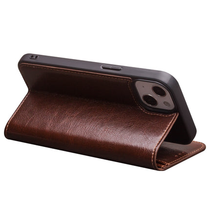 QIALINO Horizontal Flip Leather Case with Holder & Card Slots & Wallet For iPhone 13(Brown)-garmade.com