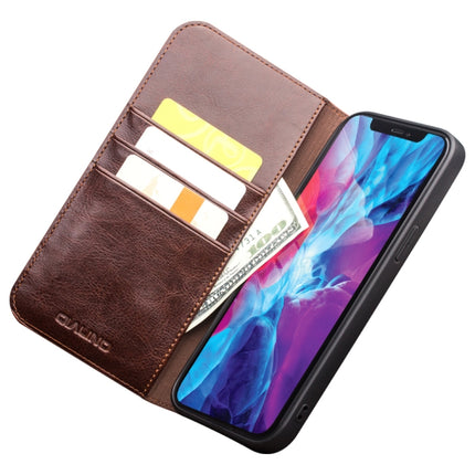 QIALINO Horizontal Flip Leather Case with Holder & Card Slots & Wallet For iPhone 13 mini(Brown)-garmade.com