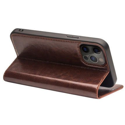 QIALINO Horizontal Flip Leather Case with Holder & Card Slots & Wallet For iPhone 13 Pro(Brown)-garmade.com