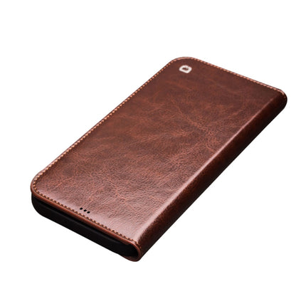 QIALINO Horizontal Flip Leather Case with Holder & Card Slots & Wallet For iPhone 13 Pro Max(Brown)-garmade.com