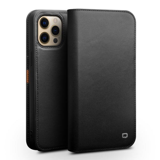 QIALINO Business Horizontal Flip Leather Case with Holder & Card Slots & Wallet For iPhone 13 Pro(Black)-garmade.com