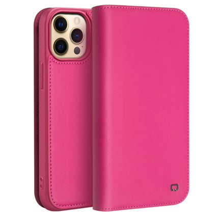 QIALINO Business Horizontal Flip Leather Case with Holder & Card Slots & Wallet For iPhone 13 Pro (Rose Red)-garmade.com
