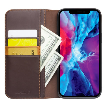 QIALINO Business Horizontal Flip Leather Case with Holder & Card Slots & Wallet For iPhone 13 Pro Max(Brown)-garmade.com