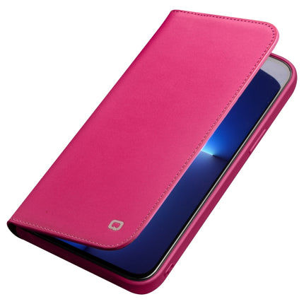 QIALINO Business Horizontal Flip Leather Case with Holder & Card Slots & Wallet For iPhone 13 Pro Max (Rose Red)-garmade.com