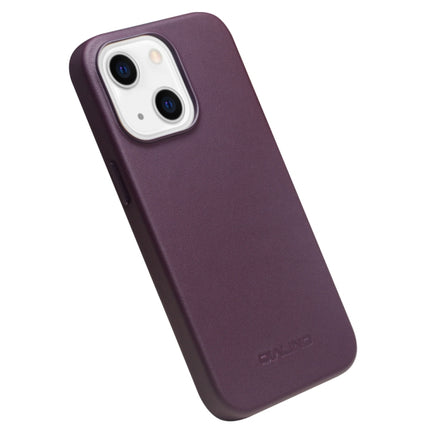 QIALINO Nappa Cowhide MagSafe Magnetic Protective Case For iPhone 13(Purple Crystal)-garmade.com