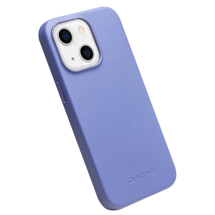 QIALINO Nappa Cowhide MagSafe Magnetic Protective Case For iPhone 13 mini(Blue)-garmade.com