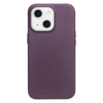 QIALINO Nappa Cowhide MagSafe Magnetic Protective Case For iPhone 13 mini(Purple Crystal)-garmade.com