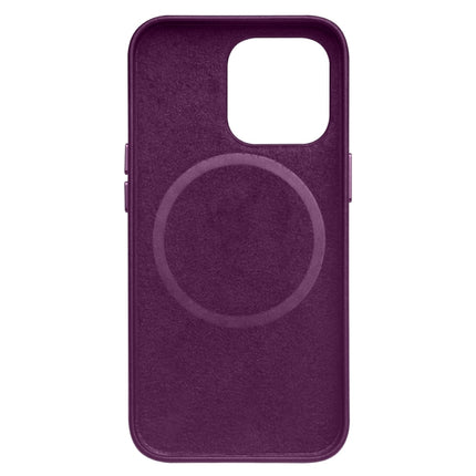QIALINO Nappa Cowhide MagSafe Magnetic Protective Case For iPhone 13 mini(Purple Crystal)-garmade.com