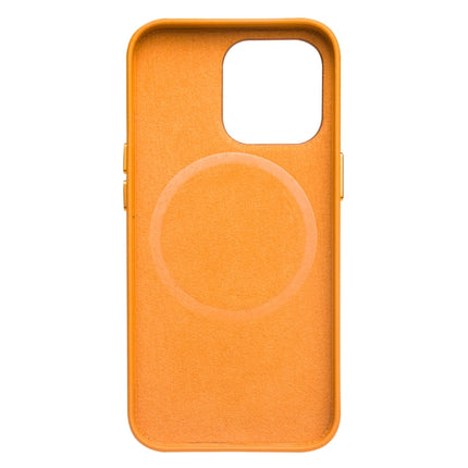 QIALINO Nappa Cowhide MagSafe Magnetic Protective Case For iPhone 13 Pro(Orange)-garmade.com
