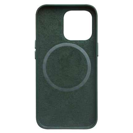 QIALINO Nappa Cowhide MagSafe Magnetic Protective Case For iPhone 13 Pro(Dark Green)-garmade.com