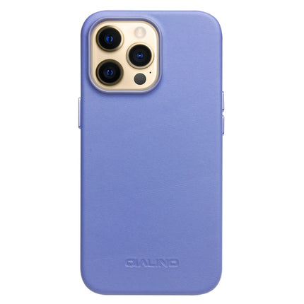 QIALINO Nappa Cowhide MagSafe Magnetic Protective Case For iPhone 13 Pro(Blue)-garmade.com