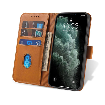 Calf Texture Buckle Horizontal Flip Leather Case with Holder & Card Slots & Wallet For iPhone 13 Pro Max(Khaki)-garmade.com