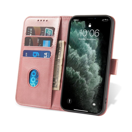 Calf Texture Buckle Horizontal Flip Leather Case with Holder & Card Slots & Wallet For iPhone 13 Pro Max(Rose Gold)-garmade.com