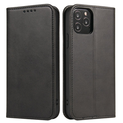 Calf Texture Magnetic Horizontal Flip Leather Case with Holder & Card Slots & Wallet For iPhone 13(Black)-garmade.com