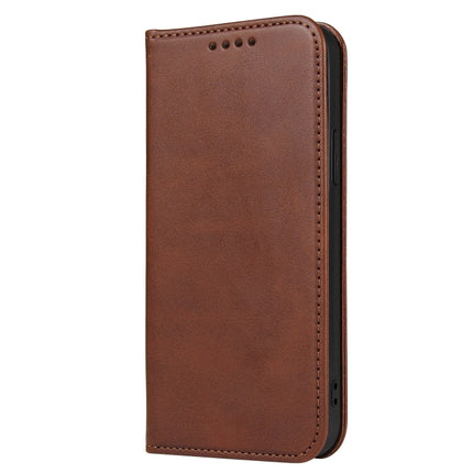 Calf Texture Magnetic Horizontal Flip Leather Case with Holder & Card Slots & Wallet For iPhone 13(Brown)-garmade.com
