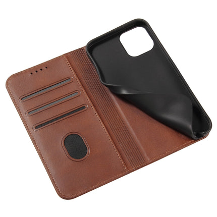 Calf Texture Magnetic Horizontal Flip Leather Case with Holder & Card Slots & Wallet For iPhone 13 Pro(Brown)-garmade.com