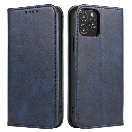 Calf Texture Magnetic Horizontal Flip Leather Case with Holder & Card Slots & Wallet For iPhone 13 Pro Max(Blue)-garmade.com