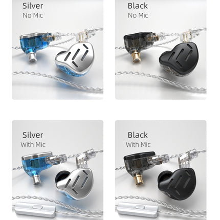 KZ ZAX 16-unit Ring Iron Sport Gaming In-ear Wired Earphone, Standard Version(Silver)-garmade.com