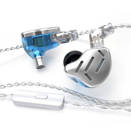 KZ ZAX 16-unit Ring Iron Sport Gaming In-ear Wired Earphone, Mic Version(Silver)-garmade.com