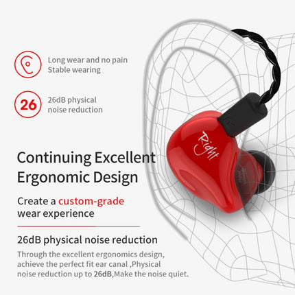 KZ ZS4 Ring Iron Hybrid Drive In-ear Wired Earphone, Standard Version(Red)-garmade.com