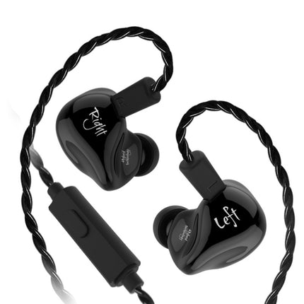 KZ ZS4 Ring Iron Hybrid Drive In-ear Wired Earphone, Mic Version(Black)-garmade.com