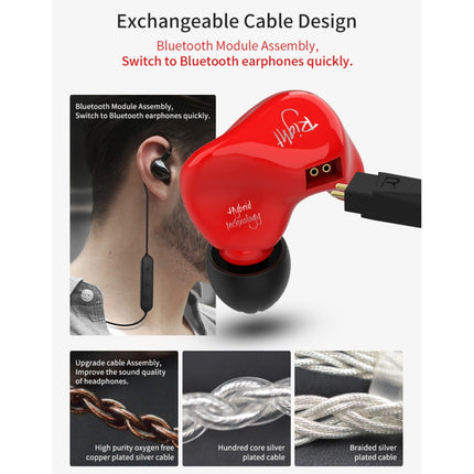 KZ ZS4 Ring Iron Hybrid Drive In-ear Wired Earphone, Mic Version(Red)-garmade.com