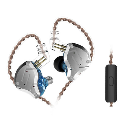 KZ ZS10 Pro 10-unit Ring Iron Gaming In-ear Wired Earphone, Mic Version(Blue)-garmade.com