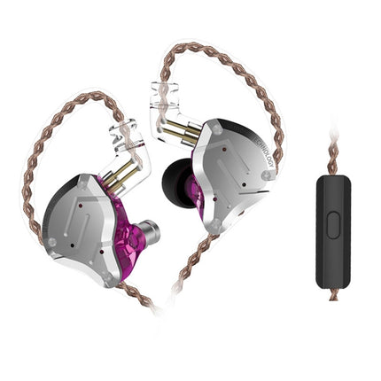 KZ ZS10 Pro 10-unit Ring Iron Gaming In-ear Wired Earphone, Mic Version(Purple)-garmade.com